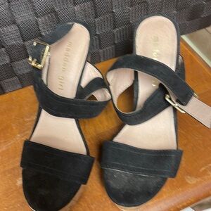 Madden girl black suede wedges